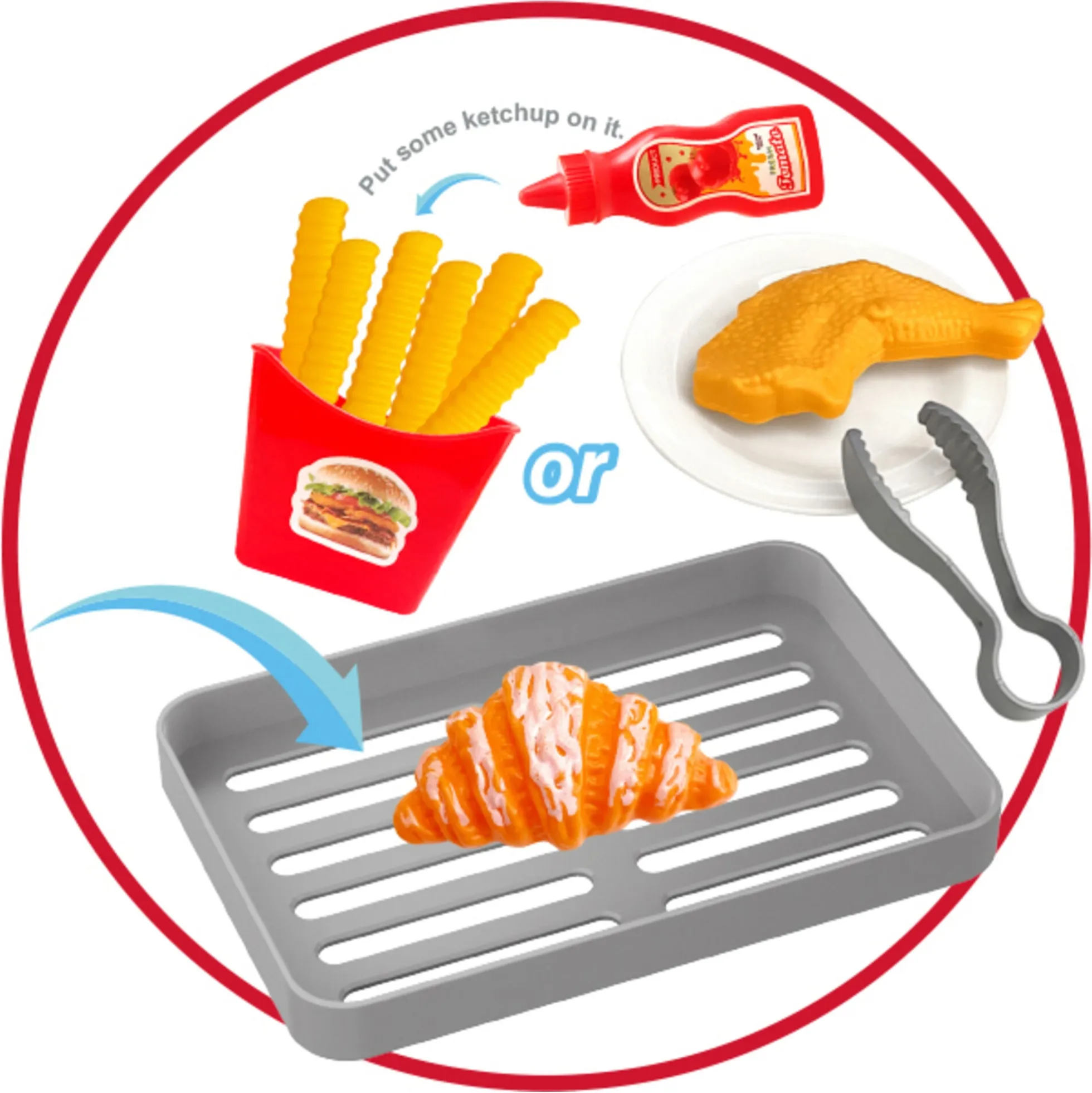 Airfryer til legekøkken med legemad og tilbehør - 15 dele