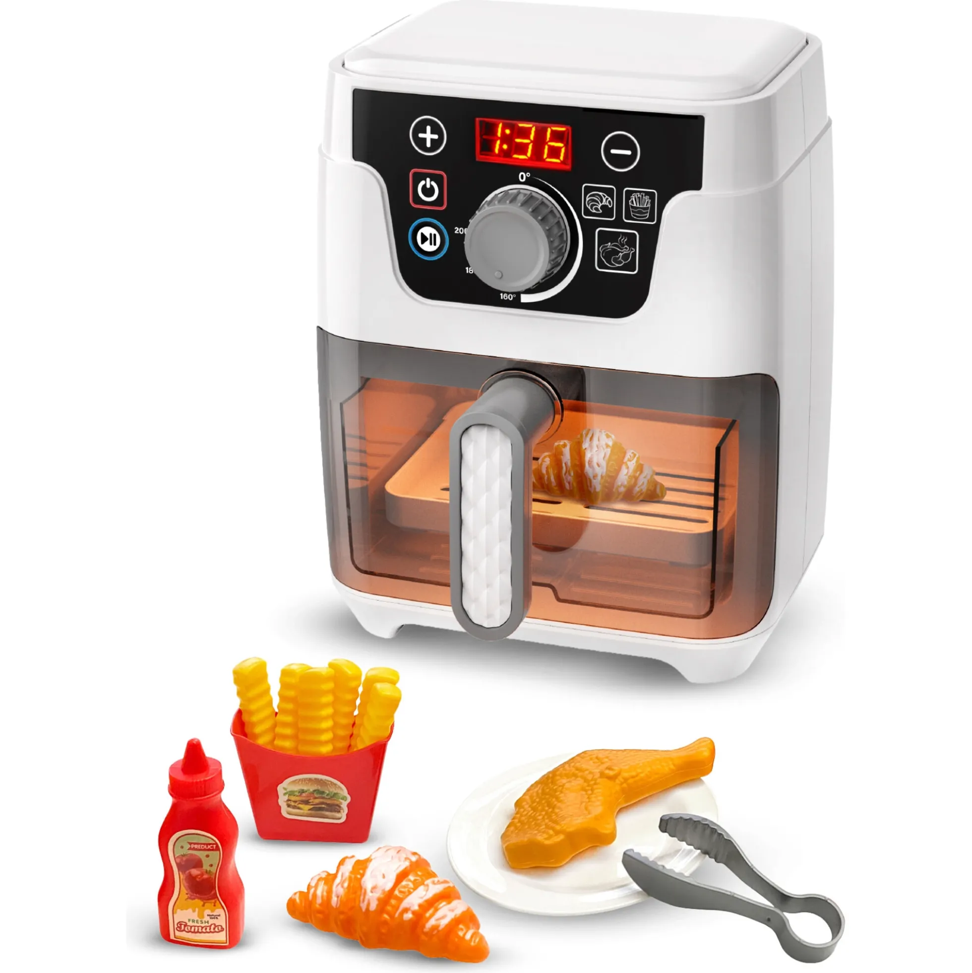 Airfryer til legekøkken med legemad og tilbehør - 15 dele
