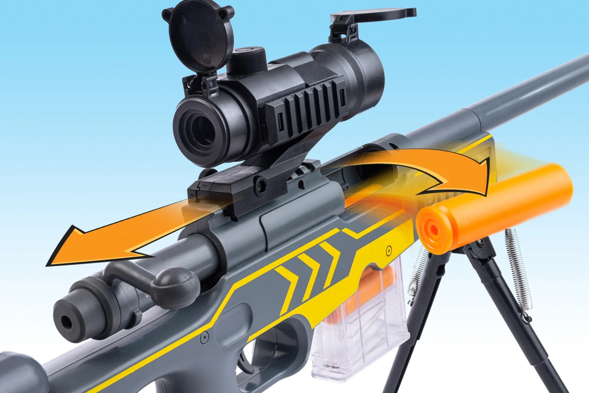 Air Shooter Sniper 82 cm - Softbullet-riffel med lang rækkevidde