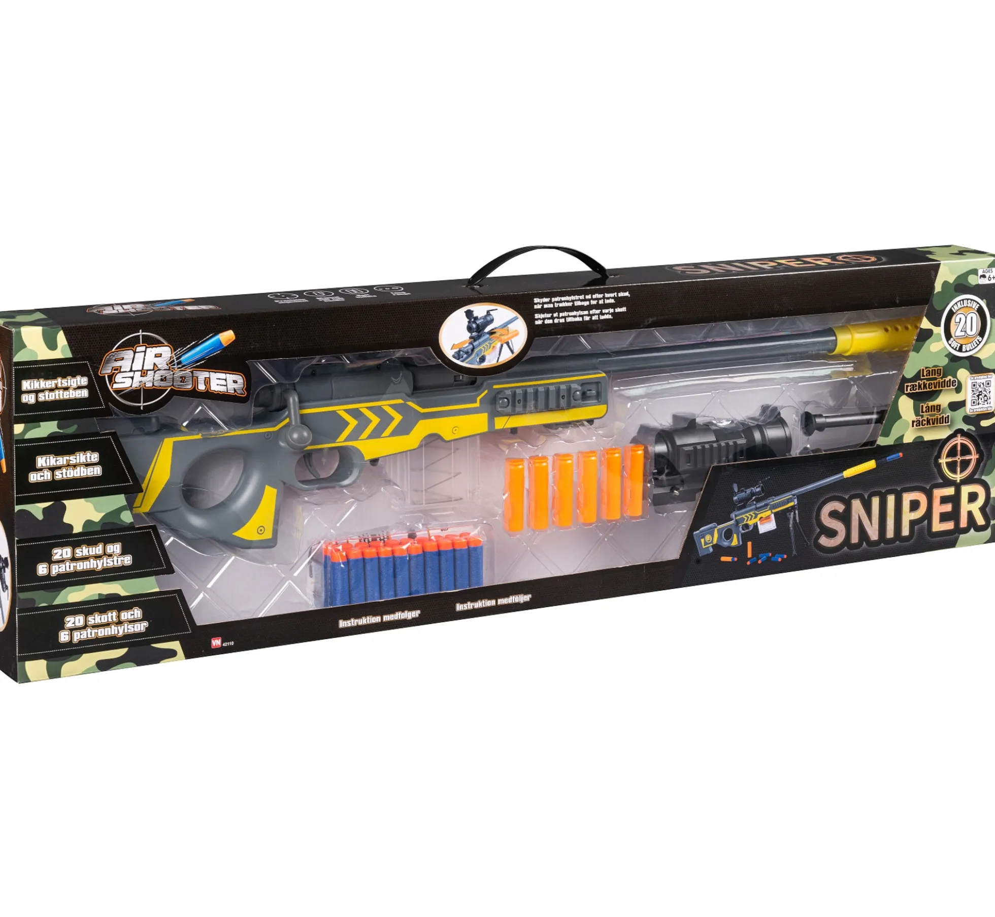 Air Shooter Sniper 82 cm - Softbullet-riffel med lang rækkevidde