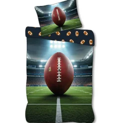 Amerikansk sengetøj - 100% bomuld - Børnesengetøj 140x200 cm - Fodbold sengetøj