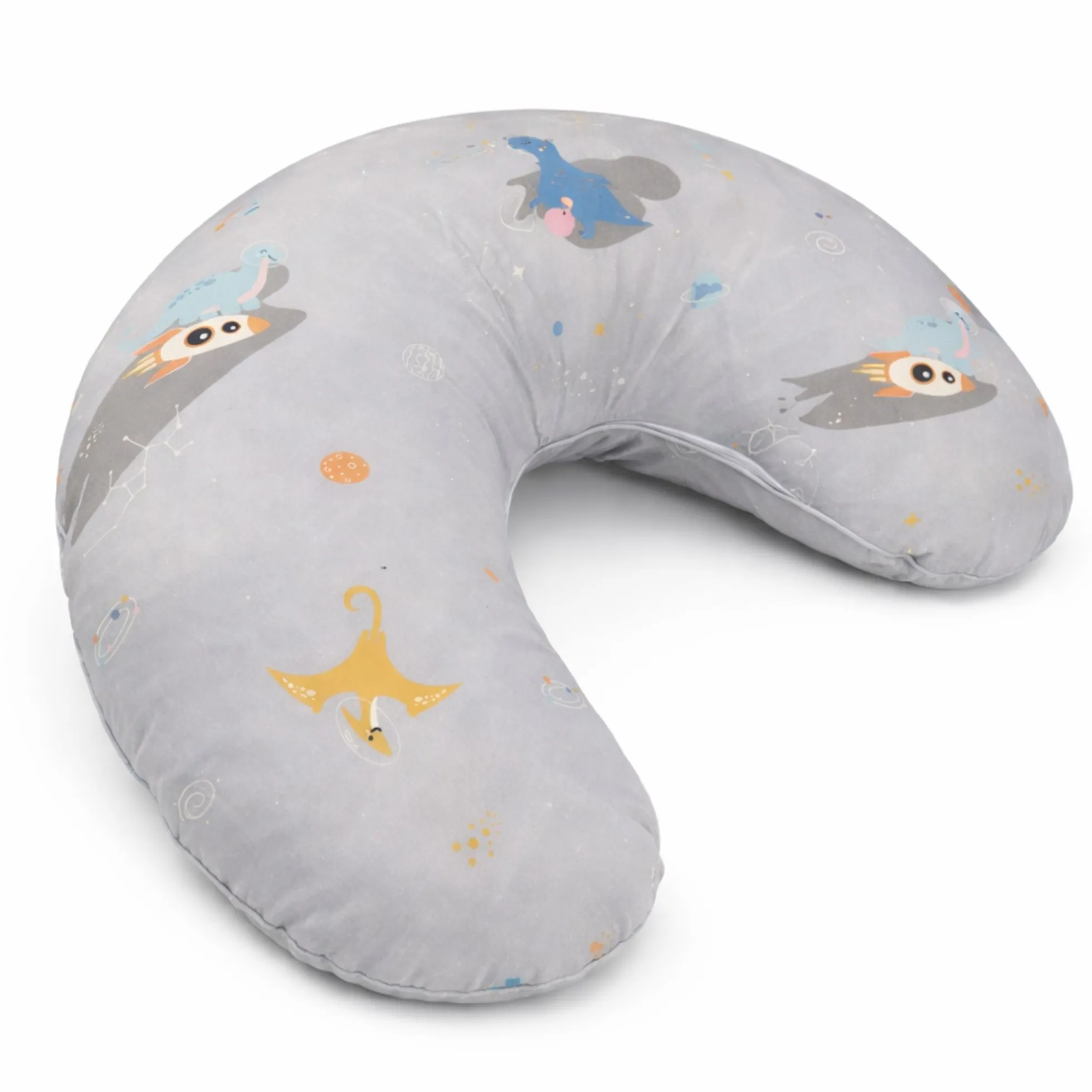 Ammepude - 73x53x10 cm - Grå med rum dinosaur