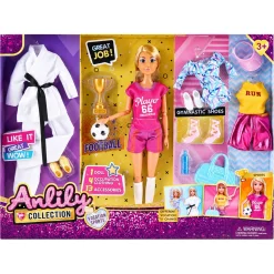 Anlily dukke med 4 sæt sportstøj - 13 accessories