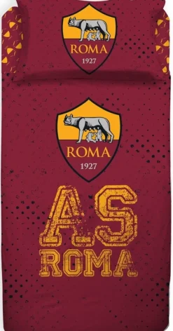 A.S. Roma sengetøj - 100% bomuld - Børnesengetøj 140x200 cm - Fodbold sengetøj