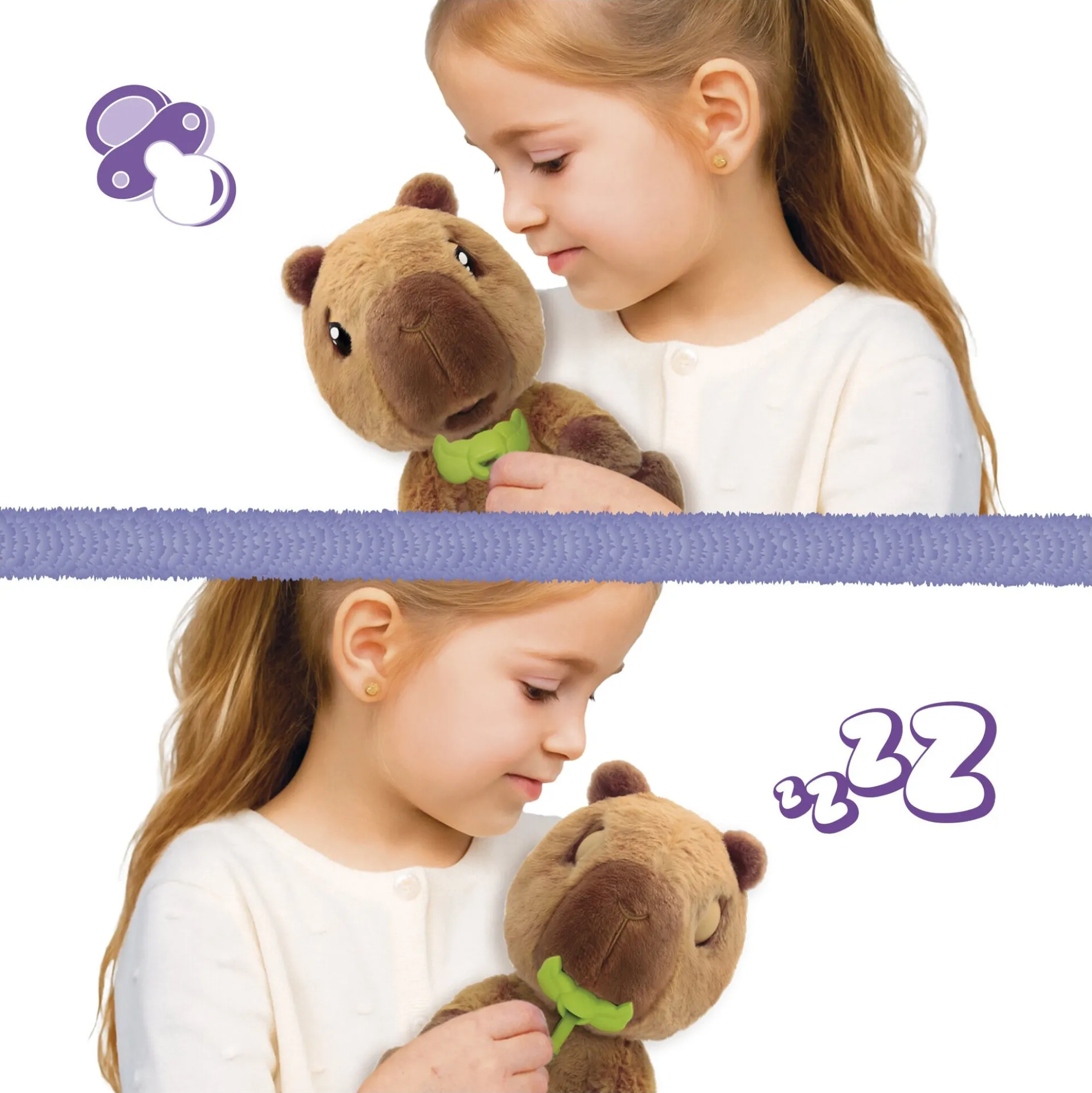 Baby Paws capybara interaktiv bamse - 24 cm