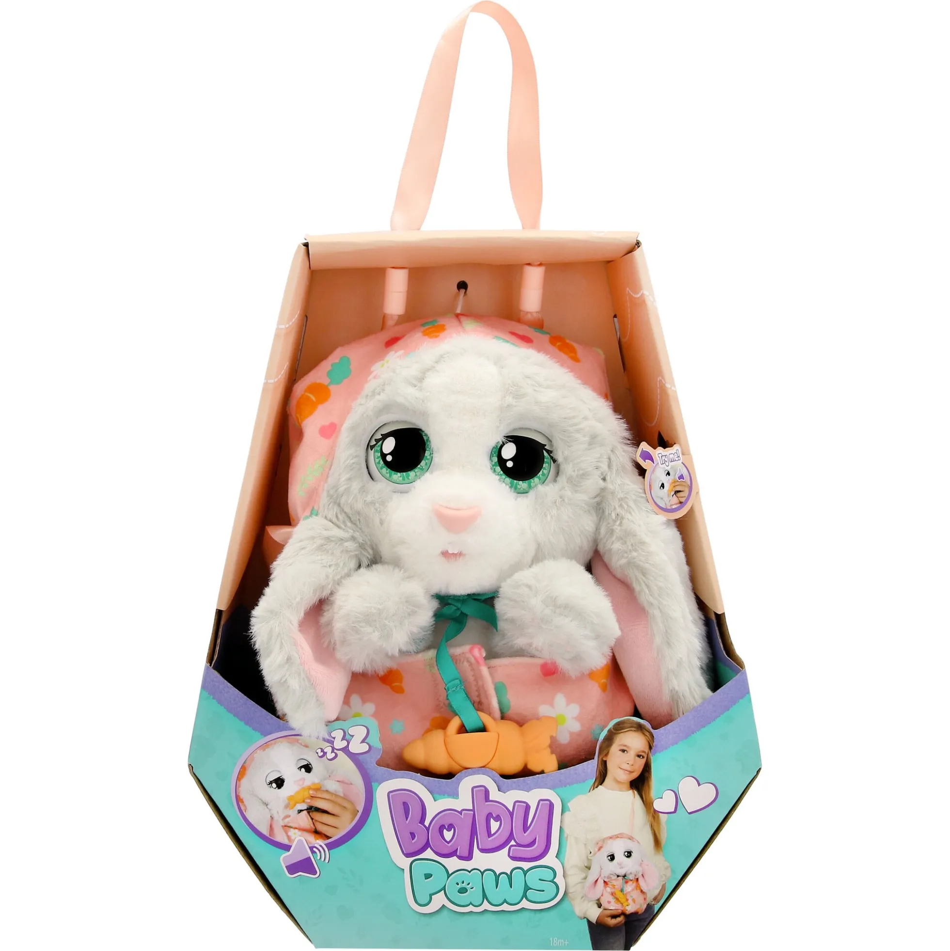 Baby Paws kanin interaktiv bamse - 24 cm