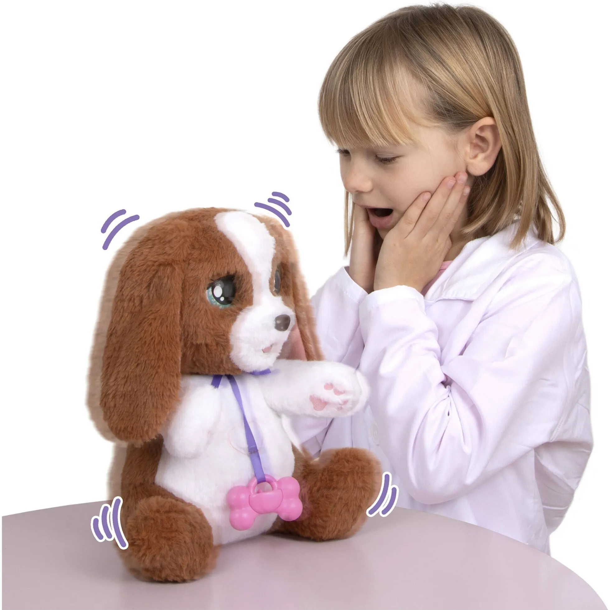 Baby Paws Vet Check Up interaktiv hvalp med dyrlægetilbehør - 30 cm