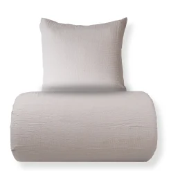 Baby sengetøj 70x100 cm - Bæk og Bølge - 100% bomulds krep - Sand ensfarvet