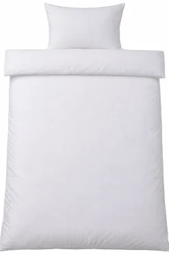 Baby sengetøj 70x100 cm - Bæk og Bølge - 100% bomulds krep - Hvidt ensfarvet