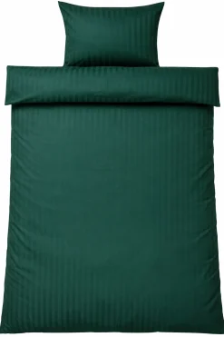 Baby sengetøj 70x100 cm - 100% bomuldssatin - Klassisk grønne striber