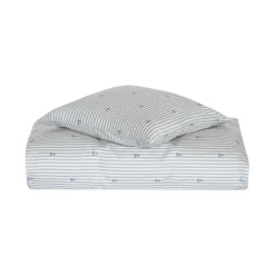 Baby sengetøj 70x100 cm - 100% økologisk bomuldssatin - Stribet med anker