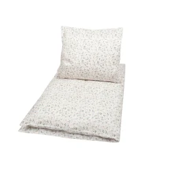 Baby sengetøj 70x100 cm - 100% økologisk bomuld - Blomster - Rosa