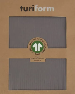 Baby sengetøj 70x100 cm - 100% økologisk bomuldssatin - Mørkegrå jacquardvævet striber