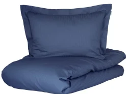 Baby sengetøj 70x100 cm - 100% økologisk bomuldssatin - Blå jacquardvævet striber