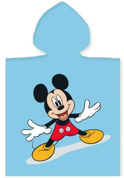Badeponcho - Børnehåndklæde - 50x100 cm - Mickey Mouse og Pluto - 100% Bomuld