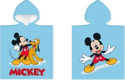 Badeponcho - Børnehåndklæde - 50x100 cm - Mickey Mouse og Pluto - 100% Bomuld