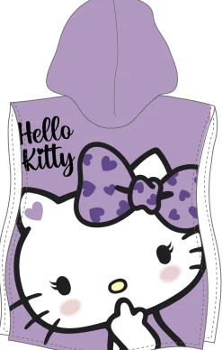 Badeponcho - Hello Kitty børneponcho - 50x115 cm - Let og hurtig tørrende poncho til børn