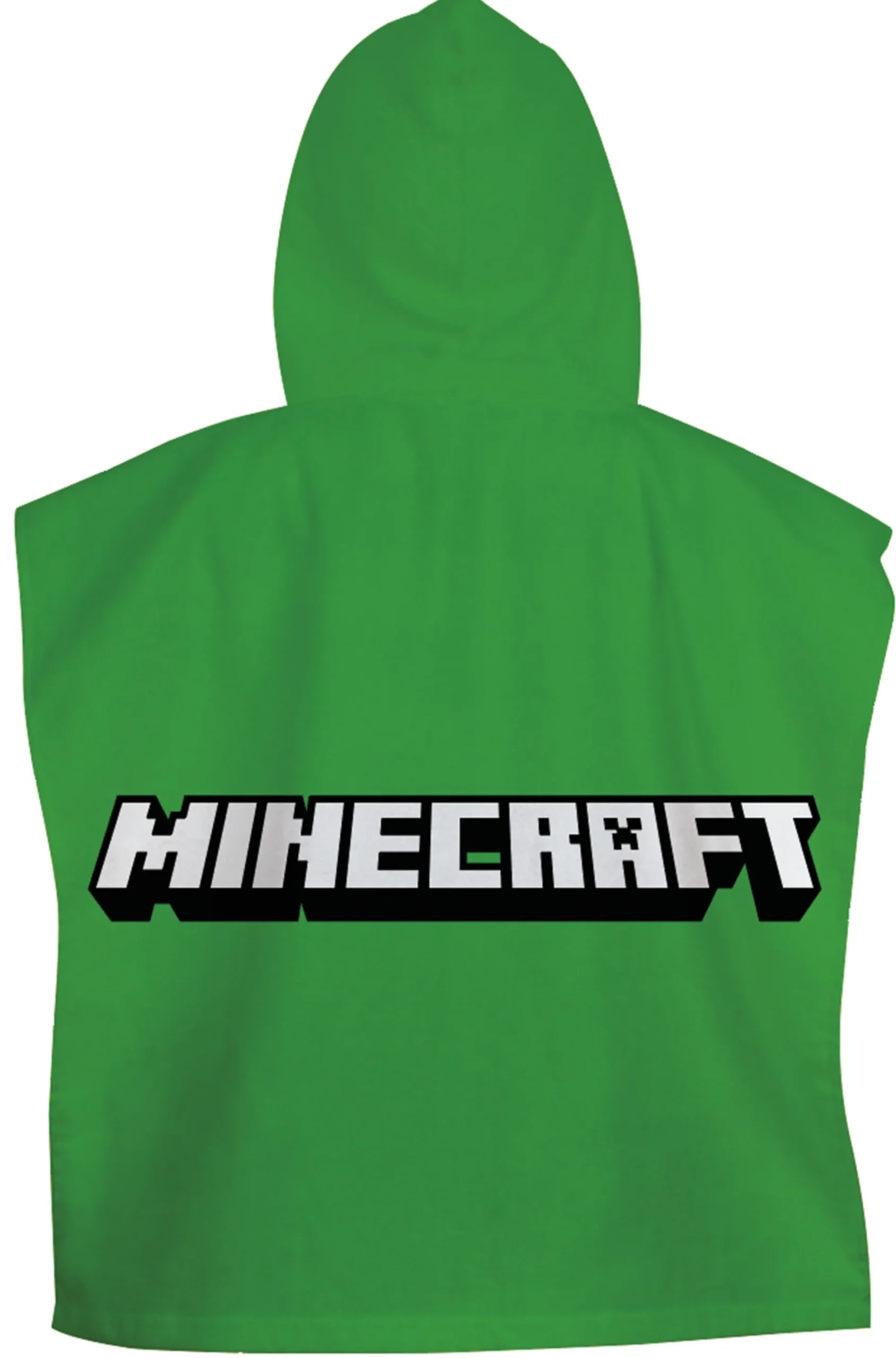 Badeponcho - Minecraft børneponcho - 50x115 cm - Let og hurtig tørrende poncho til børn
