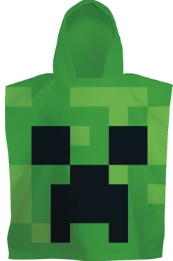 Badeponcho - Minecraft børneponcho - 50x115 cm - Let og hurtig tørrende poncho til børn