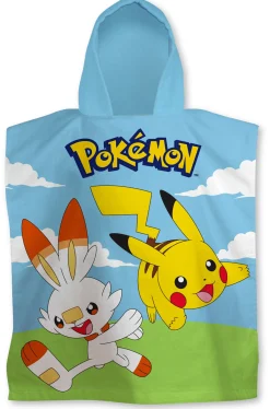 Badeponcho - Pokémon børneponcho - 50x115 cm - Let og hurtig tørrende poncho til børn