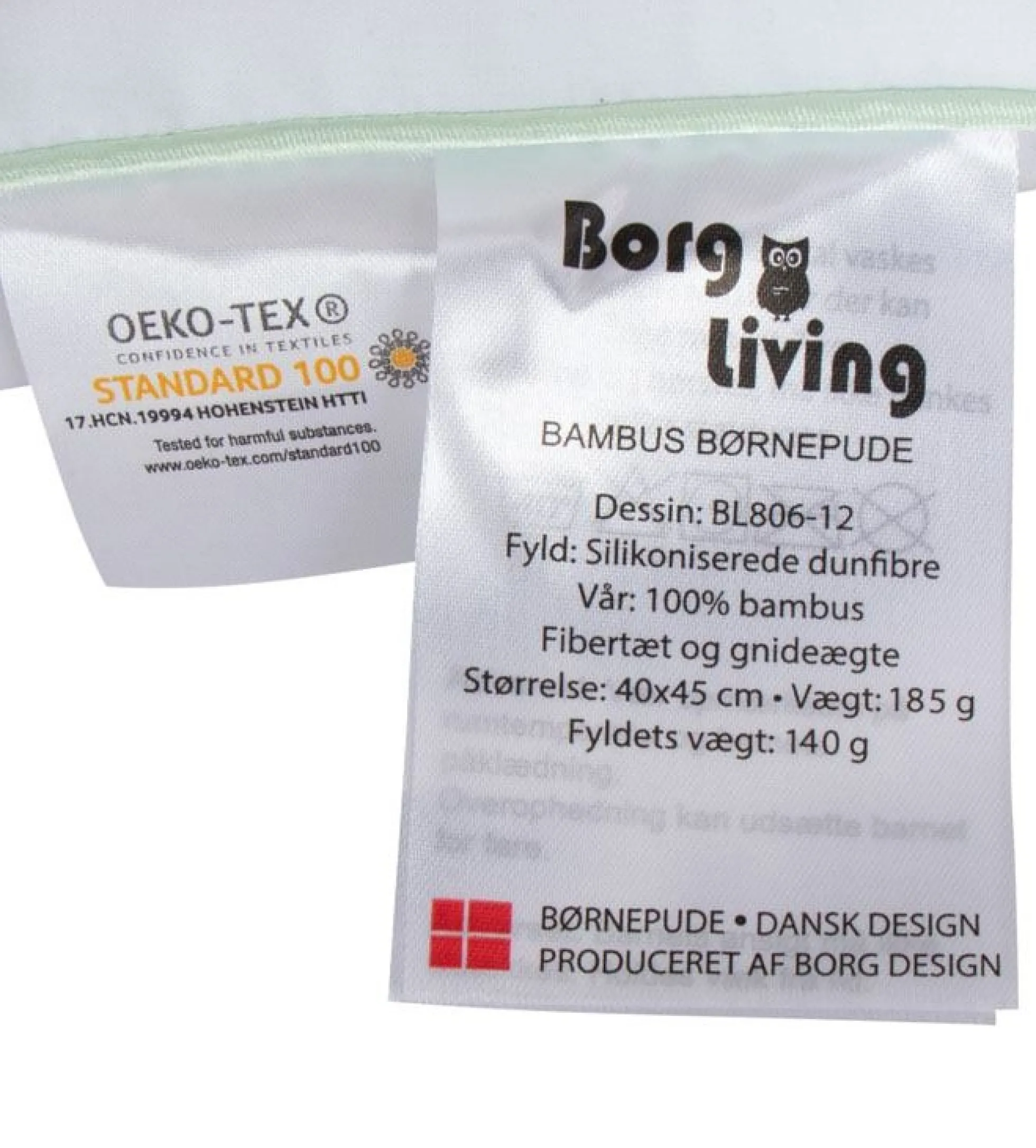 Bambus børnepude - Ekstra blød junior hovedpude - 40x45 cm - Borg Living