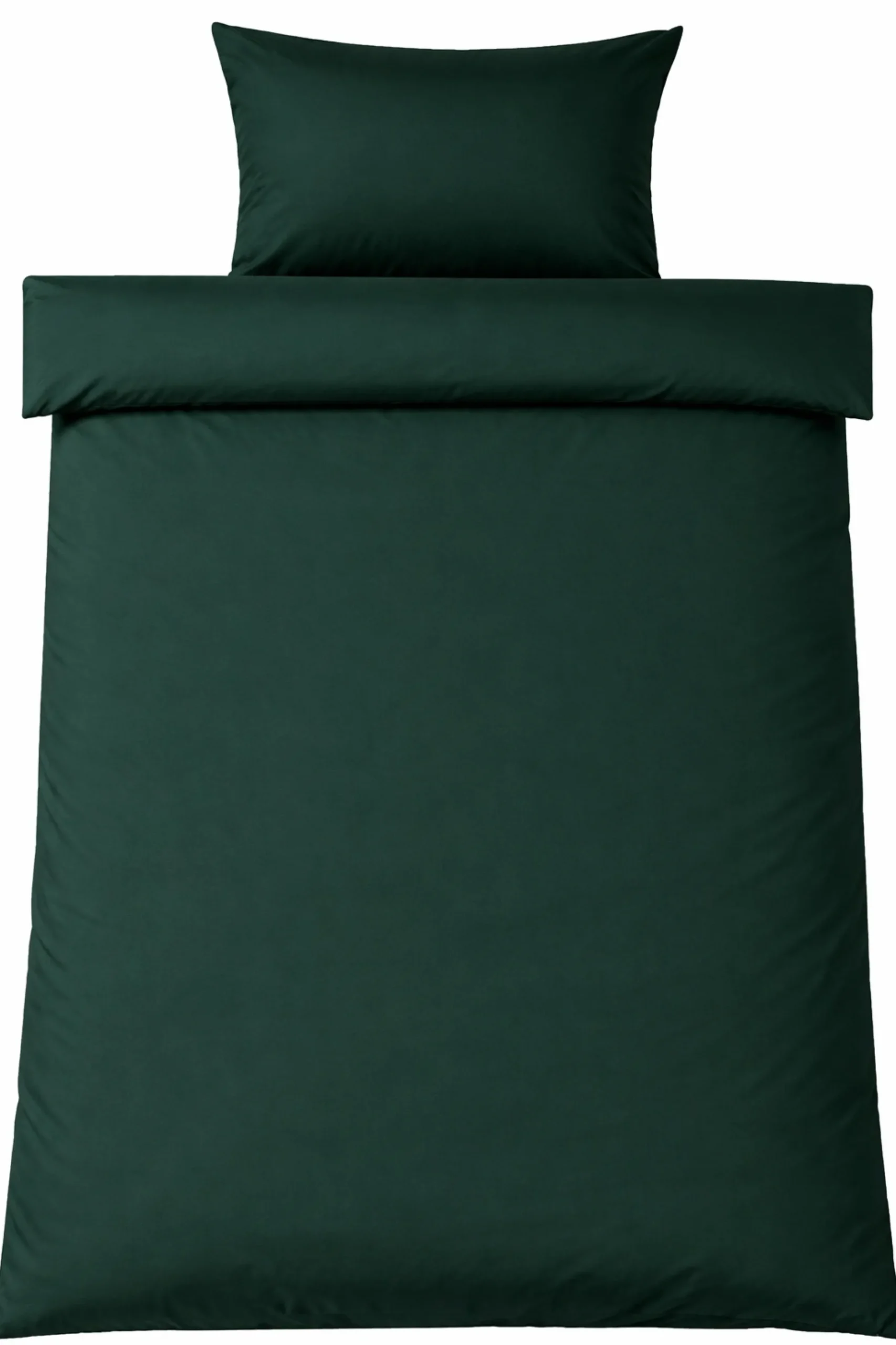 Bambus dobbelt sengetøj 200x220 cm - 100% bambus - Mørkegrønt satinvævet