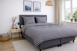 Bambus dobbelt sengetøj 200x220 cm - 100% bambus - Grå stribet