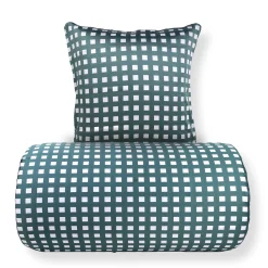 Bambus dobbelt sengetøj 200x220 cm - 100% bambus - Grøn ternet