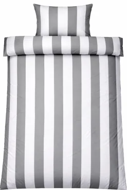 Bambus dobbelt sengetøj 200x220 cm - 100% bambus - Brede grå striber