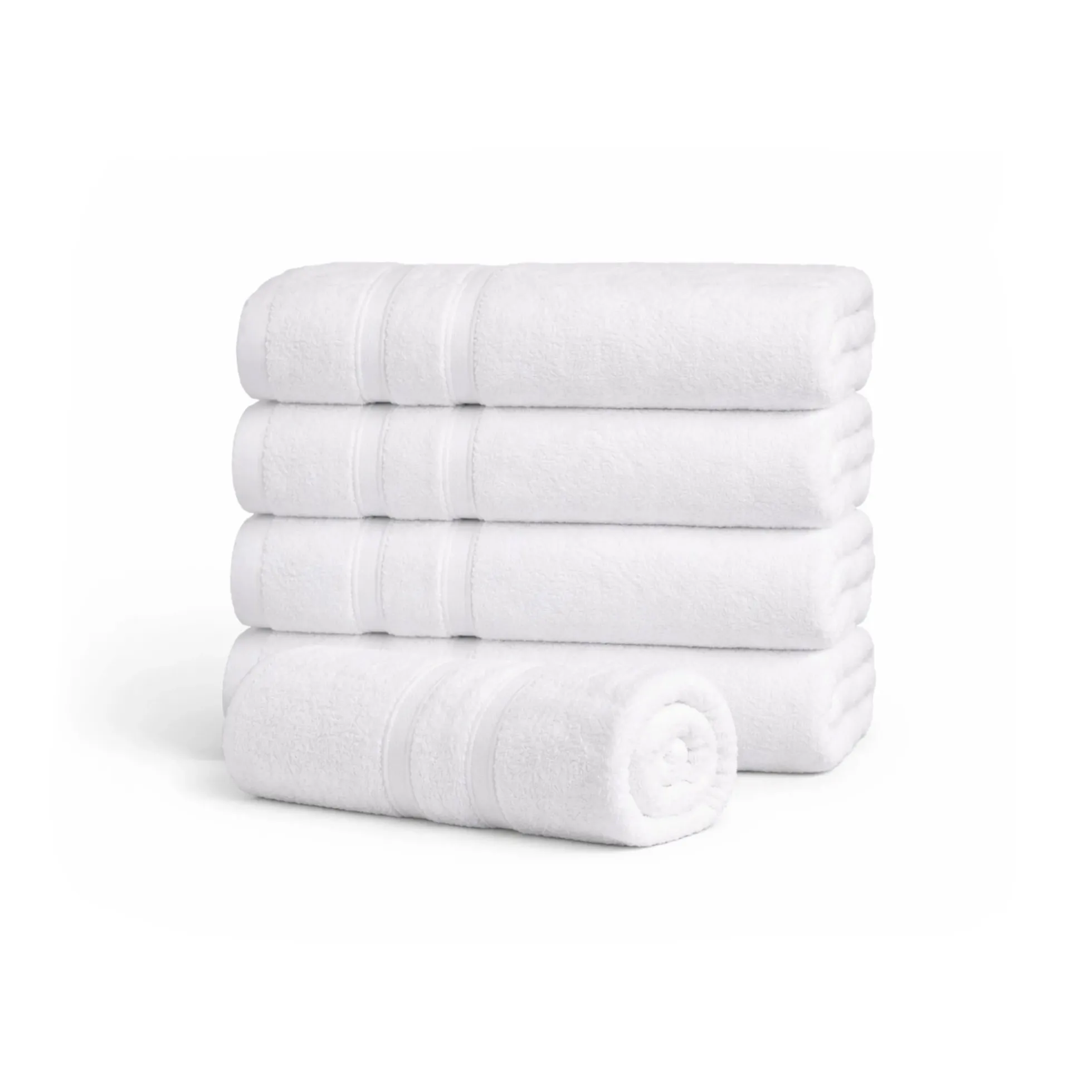 Bambus håndklæde - 50x100 cm - Hvid - Premium