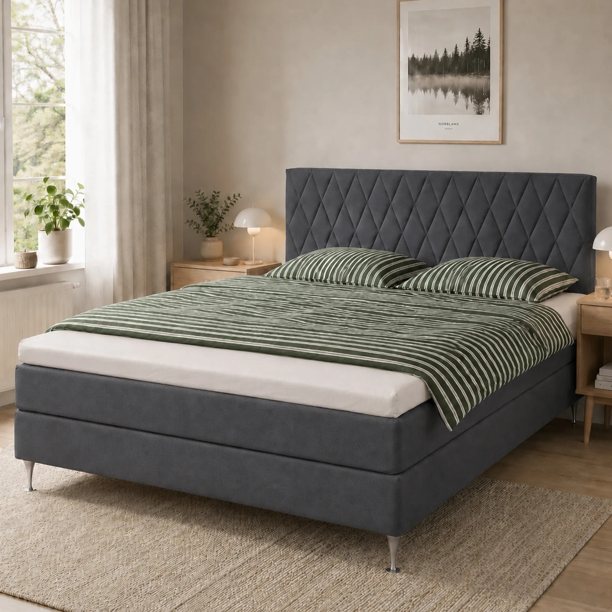 Bambus lagen - Kuvertlagen 180x200x8 cm - Lysegrå - 100% bambus - Lagen til topmadras