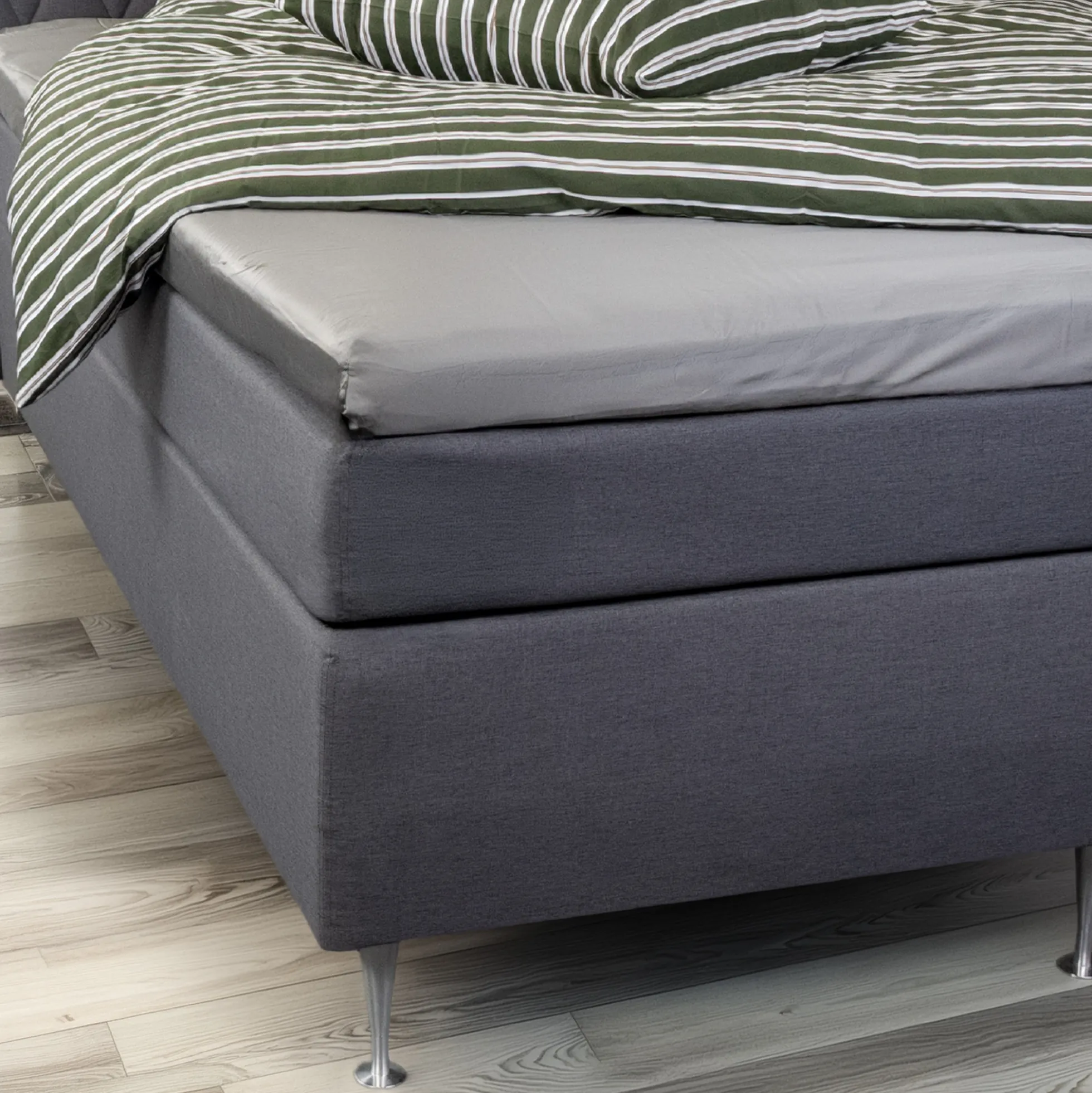 Bambus lagen - Kuvertlagen 160x200x8 cm - Lys grå - 100% bambus - Lagen til topmadras