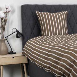 Bambus pudebetræk 60x63 cm - 100% bambus - Beige stribet
