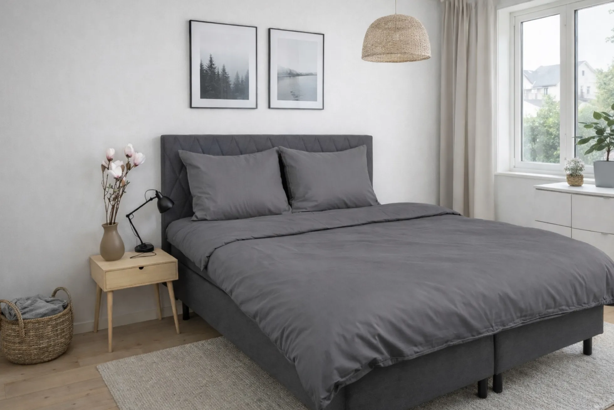 Bambus pudebetræk - 60x63 cm - 100% bambus - Grå