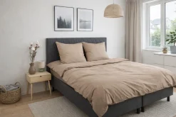 Bambus sengetøj 140x220 cm - 100% bambus - Champagne farvet satinvævet