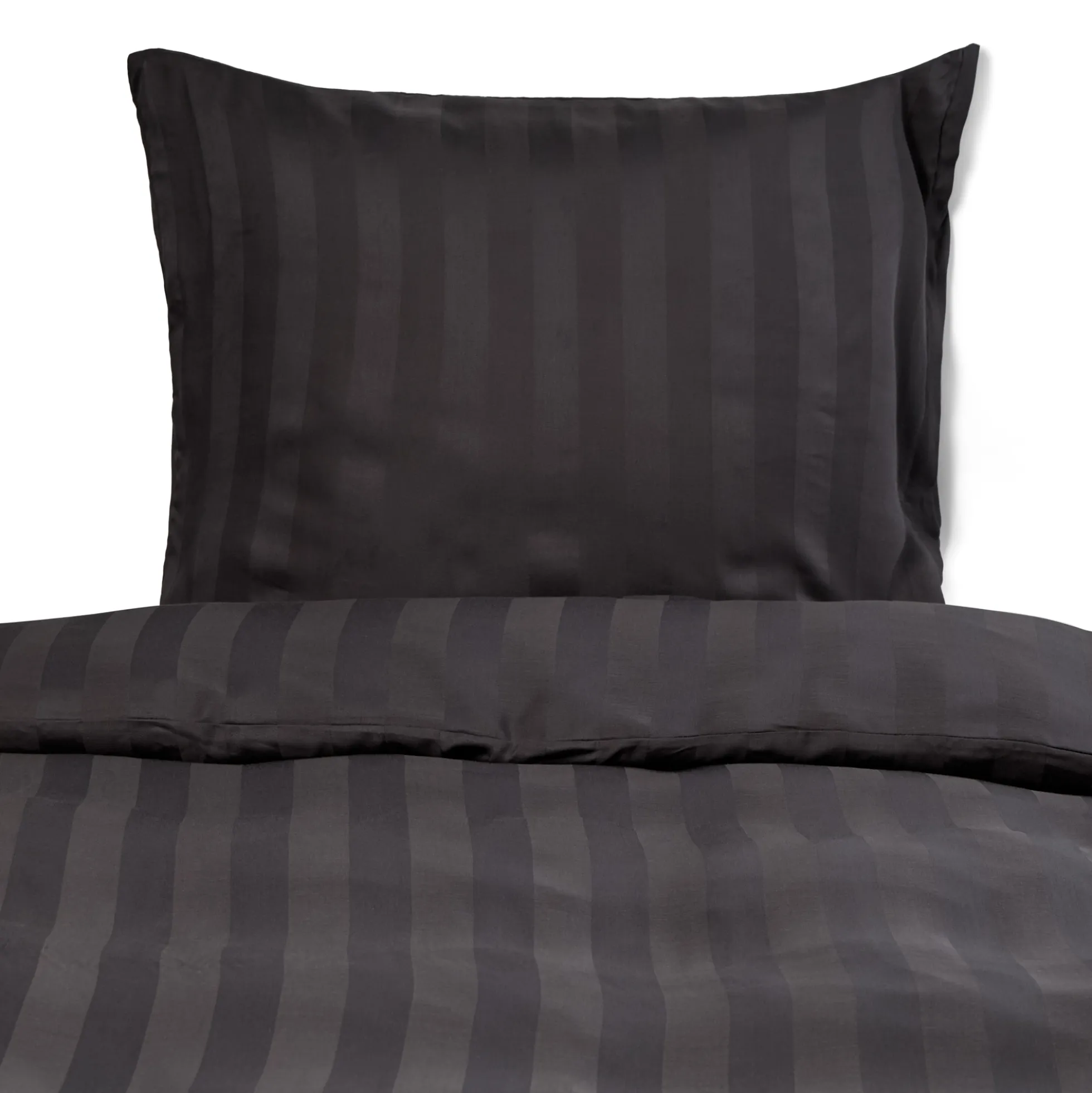 Bambus sengetøj 140x220 cm - 100% bambus - Grå jacquardvævet striber