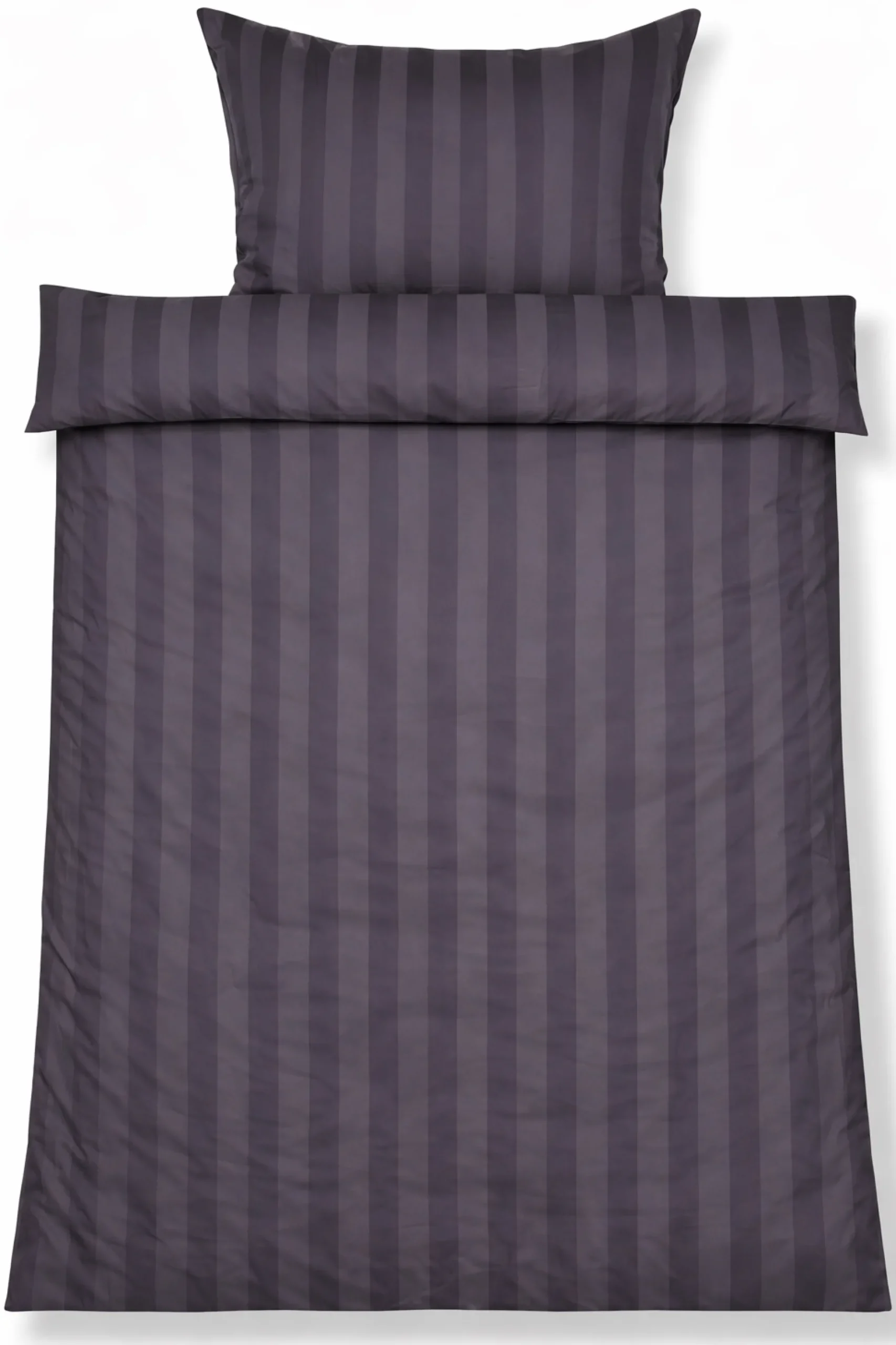 Bambus sengetøj 140x220 cm - 100% bambus - Grå jacquardvævet striber