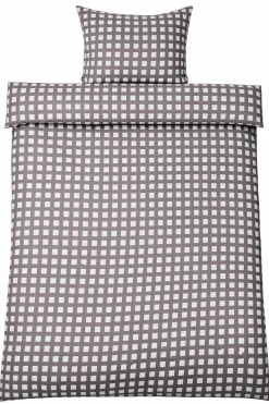Bambus sengetøj 140x200 cm - 100% bambus - Grå ternet