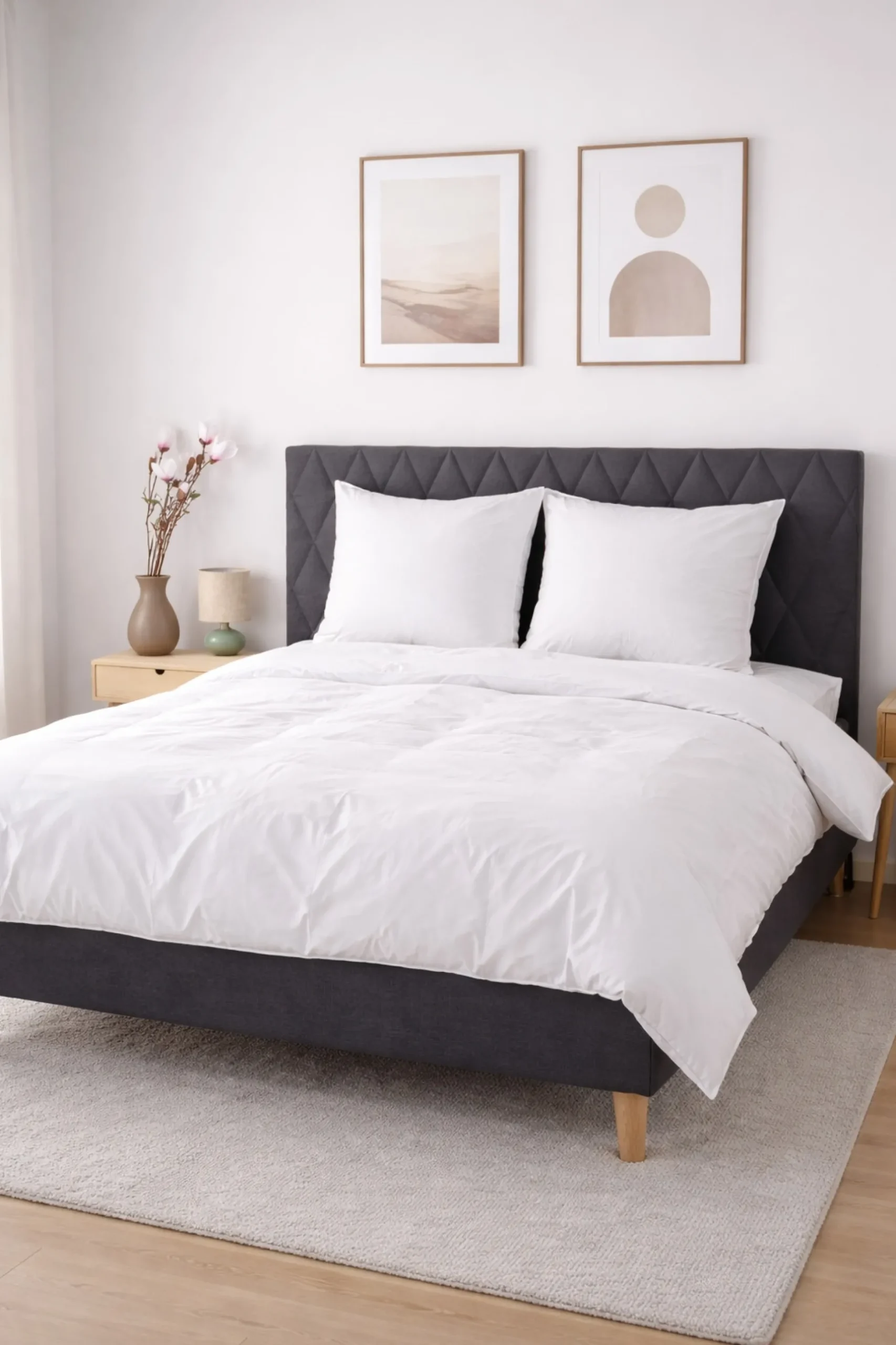 Bambus sengetøj 140x220 cm - 100% bambus - Hvidt satinvævet