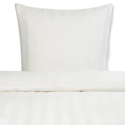 Bambus sengetøj 140x220 cm - 100% bambus - Hvide jacquardvævet striber