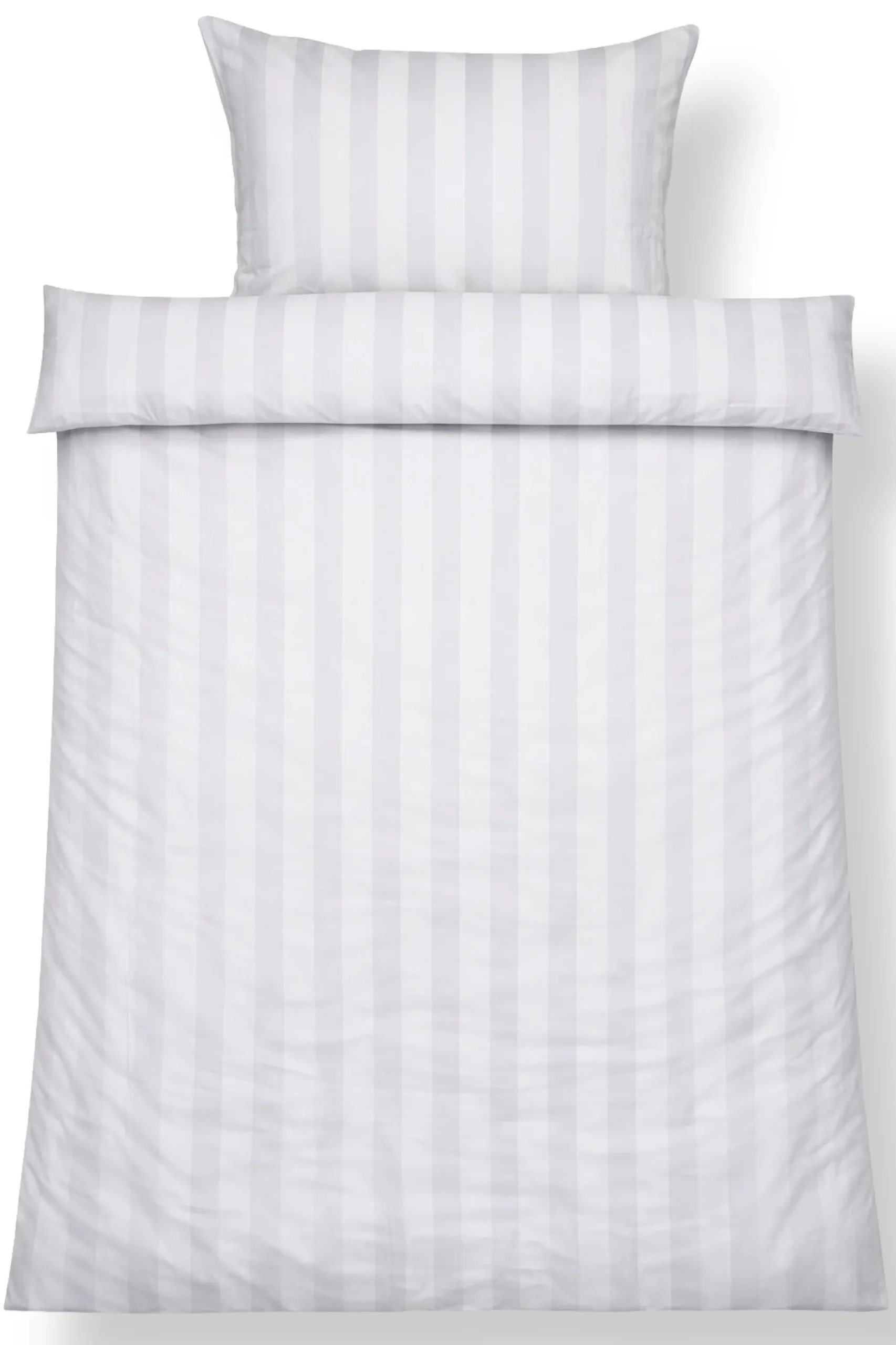 Bambus sengetøj 140x220 cm - 100% bambus - Hvide jacquardvævet striber