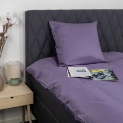 Bambus sengetøj 140x220 cm - 100% bambus - Lilla satinvævet