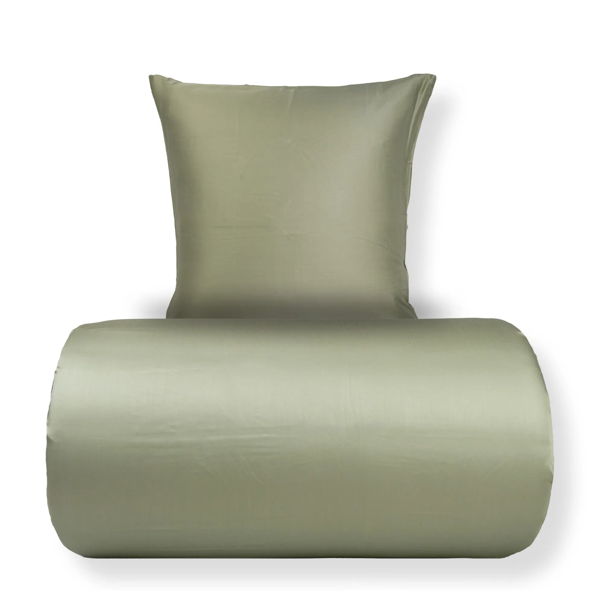 Bambus sengetøj 140x220 cm - 100% bambus - Olivengrønt satinvævet