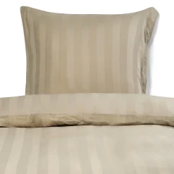 Bambus sengetøj 140x220 cm - 100% bambus - Sandfarvet jacquardvævet striber