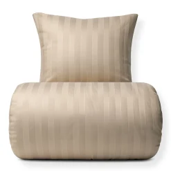Bambus sengetøj 140x220 cm - 100% bambus - Sandfarvet jacquardvævet striber