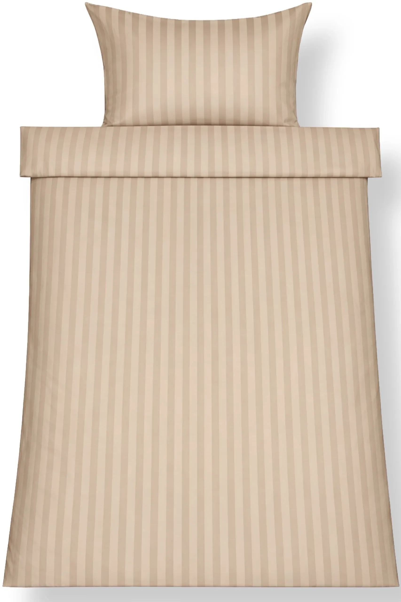 Bambus sengetøj 140x220 cm - 100% bambus - Sandfarvet jacquardvævet striber