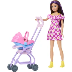 Barbie Babysitting Skipper legesæt - 30 cm dukke og 7 dele