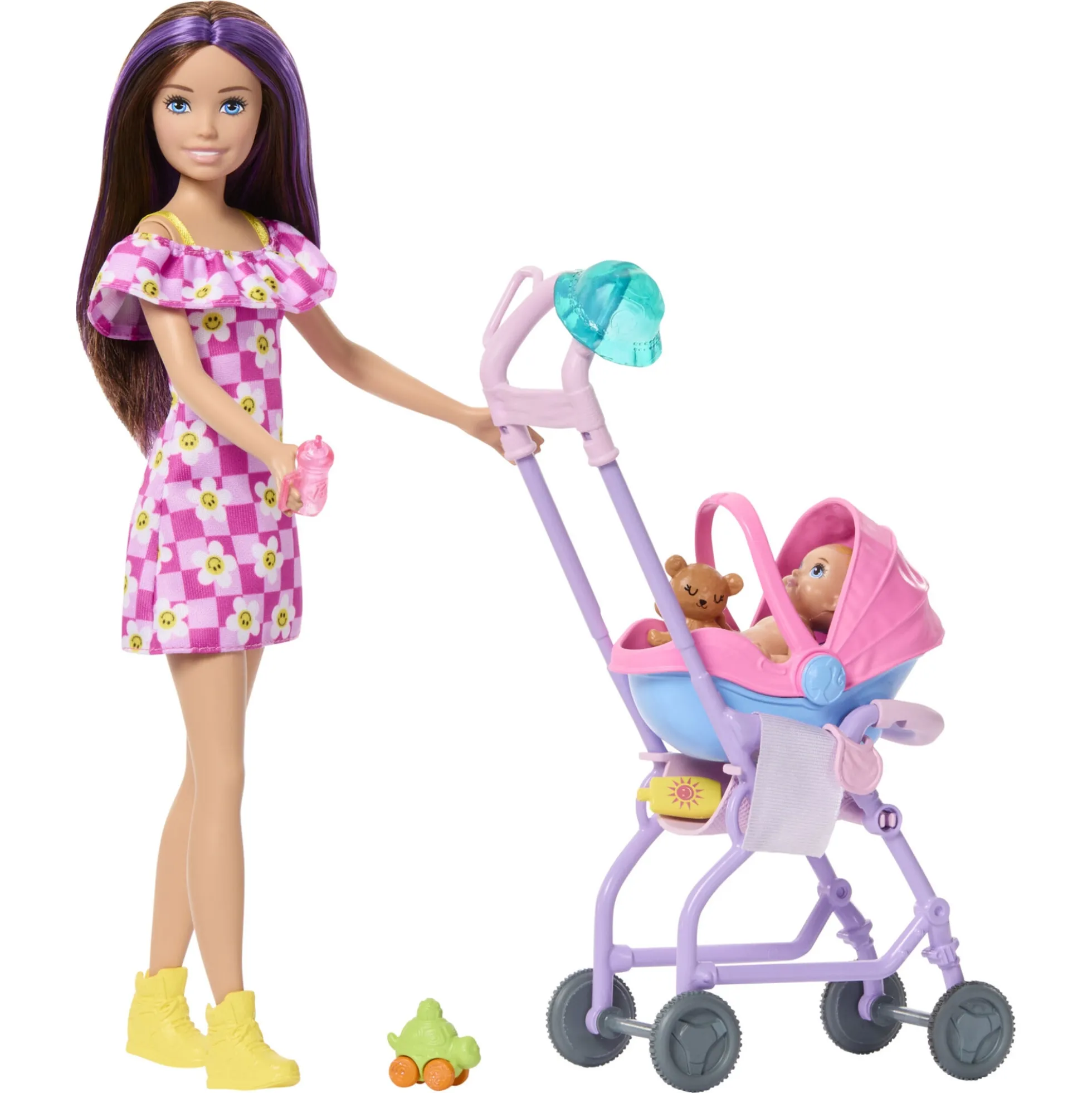 Barbie Babysitting Skipper legesæt - 30 cm dukke og 7 dele