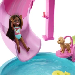 Barbie Dream Land poolsæt med rutsjebane - 17 dele