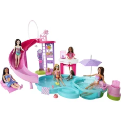 Barbie Dream Land poolsæt med rutsjebane - 17 dele
